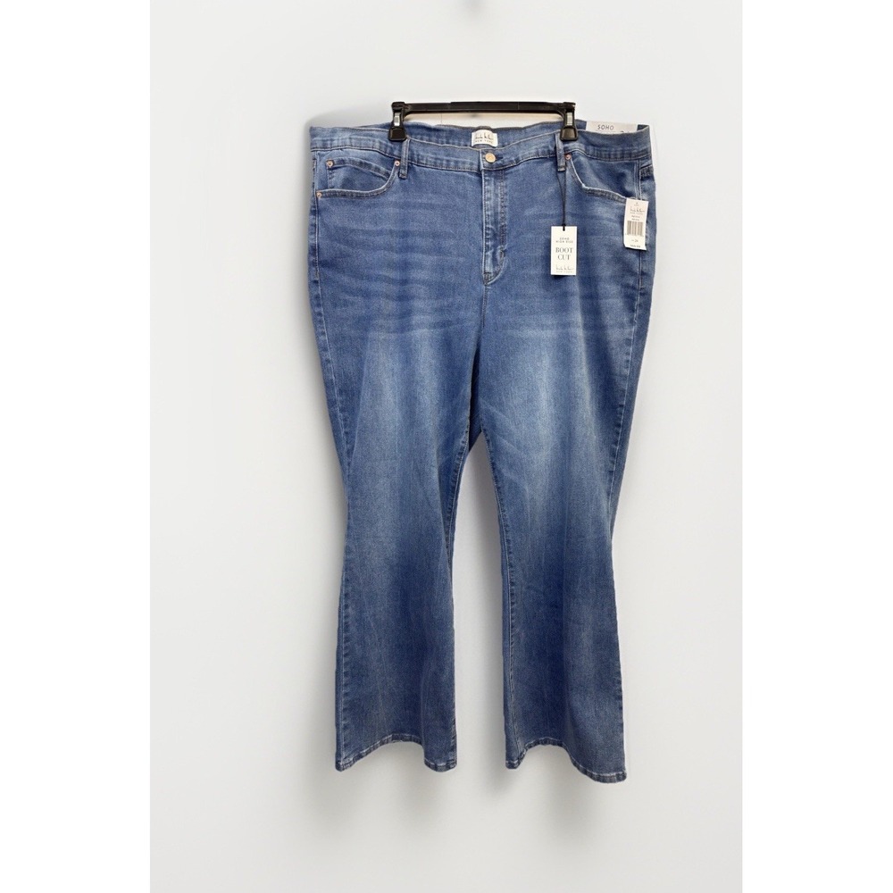 NWT Nicole Miller New York Women's Size 24 SOHO High Rise Bootcut MED Blue 46X31